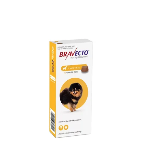Bravecto Chewable Tick & Flea Tablet for Toy Dog 2-4kg