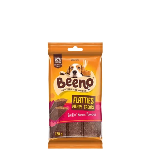 Beeno Flatties Dog Treats Bacon Flavour 120gm