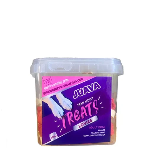 Juava Semi Moist Treats - Lovies Strawberry and Cream 400g