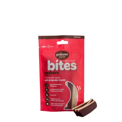 Probono Semi-Moist Rashers Dog Treats 120g
