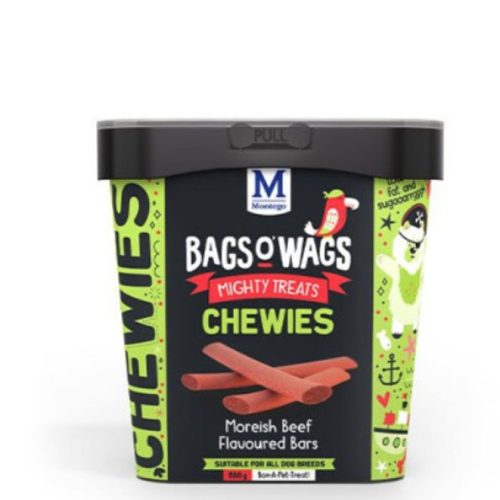 Montego Bags O' Wags Chewies Beef Bars Dog Treats 500g