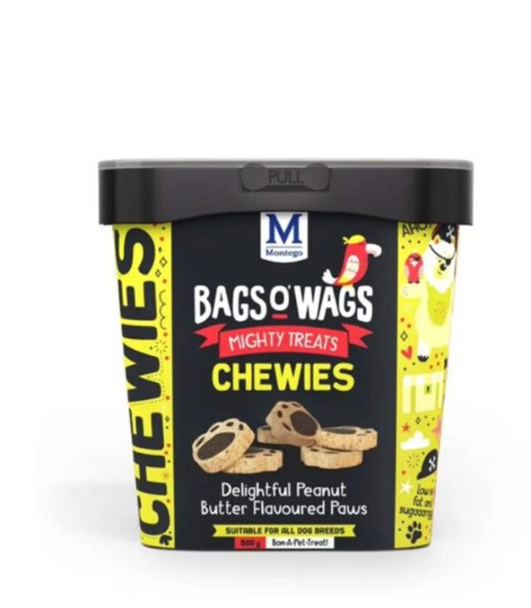 Montego Bags 'O Wags Peanut Butter Paws Treats 500g