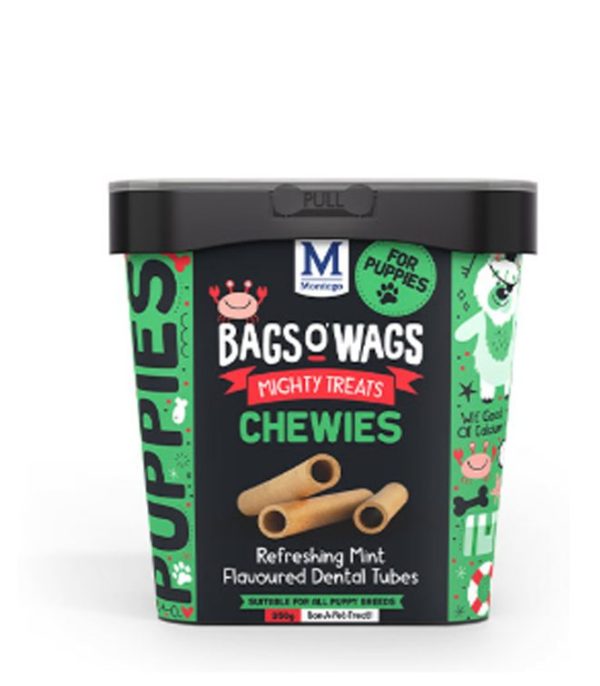 MontegoPuppyDentalTubes.jpg Montego Bags O’ Wags Puppy Dental Tubes Treats 350G