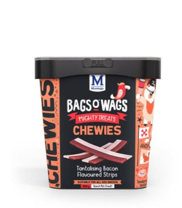 MontegoTantalising-Bacon.jpg Montego Bags 'O Wags Bacon Strips Treats 500g
