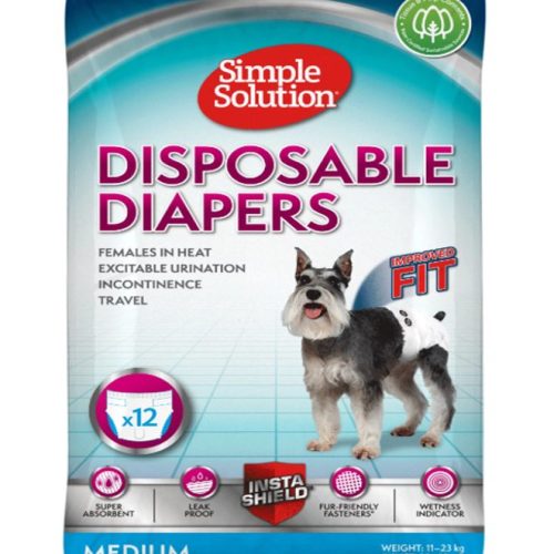 Simple Solution Disposable Diapers Medium (12 Pack)