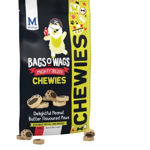 Montego Bags O' Wags Chewies Peanut Butter Paws Dog Chew Treats