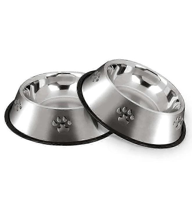 Pet-Bowls Stainless Steel Pet Bowls with Nonslip Rubber Bottom