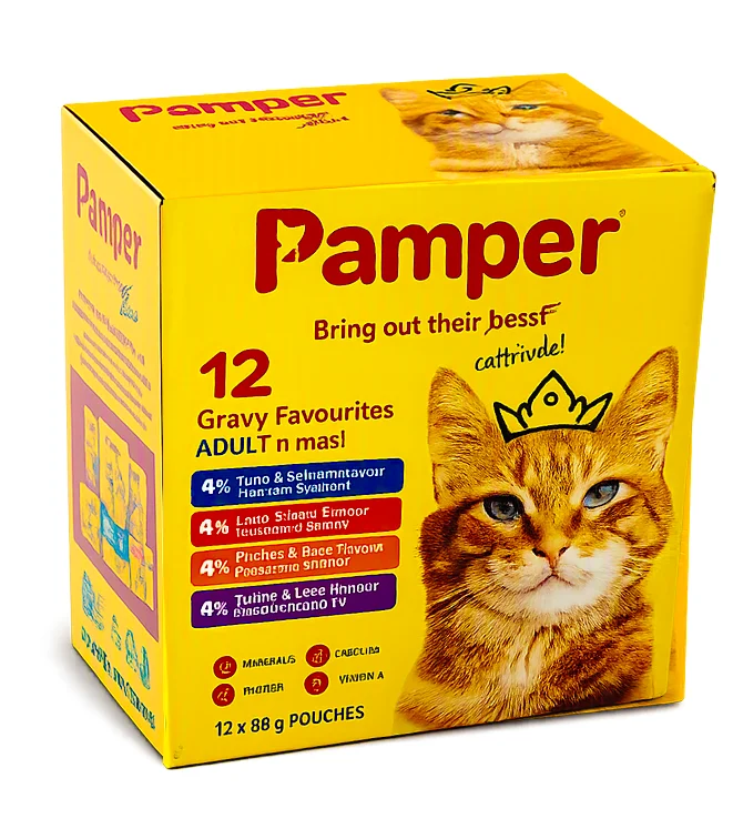 Pamper Gravy Favourites Cat Food 12×85g
